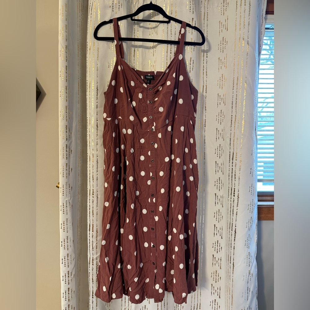 Polka Dot Faux Button-Up Dress